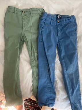 Trotters Two-Pack Kids Chino Pants in Blue and Sage
